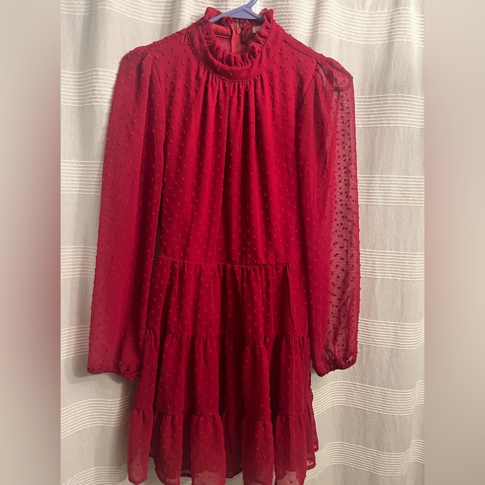 Francesca’s Valentines day red sexy, flowy, short dress. Mi Ami size small mini